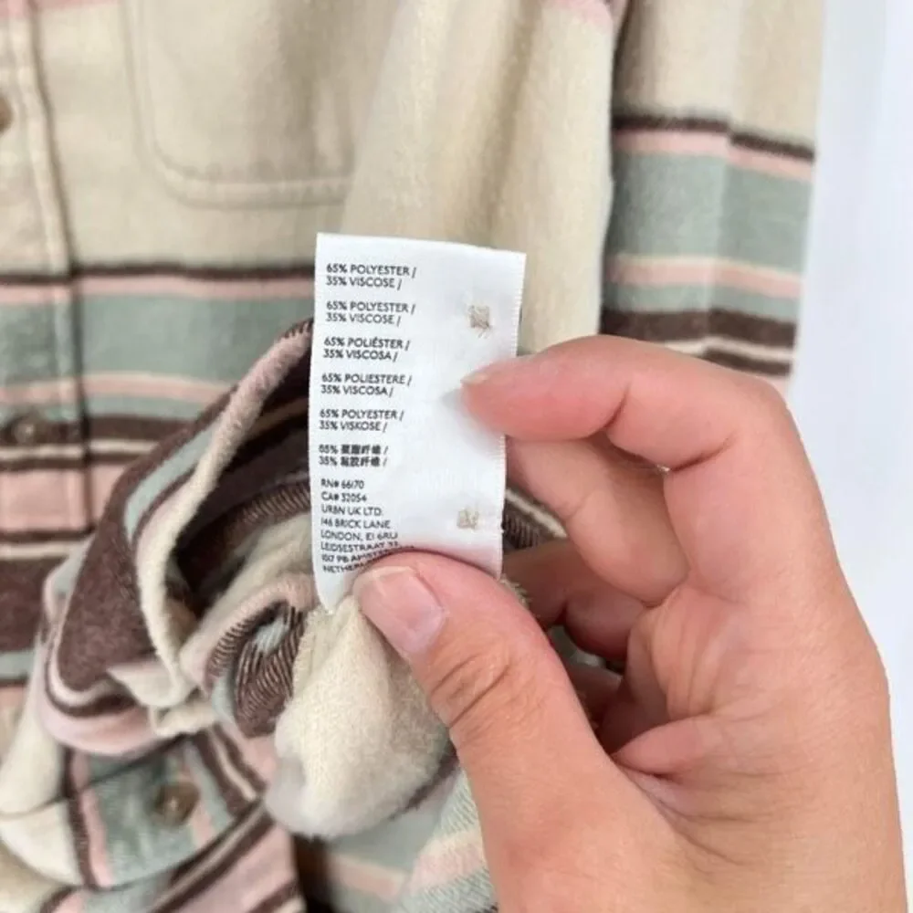 BDG Urban Outfitters Mens Striped Long Sleeve Button-Up Shirt Multi-Color Medium - Picture 4 of 9